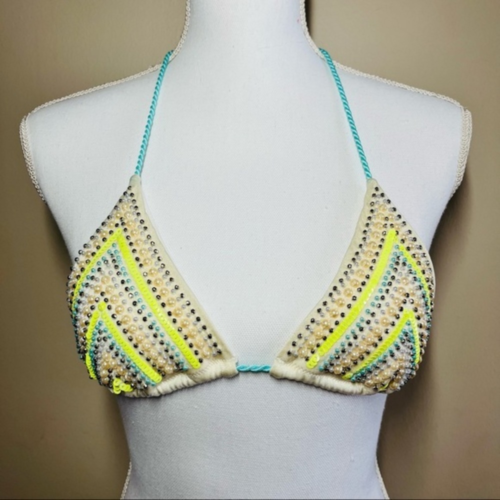 Victoria’s Secret Beaded Bikini Top Size S Small